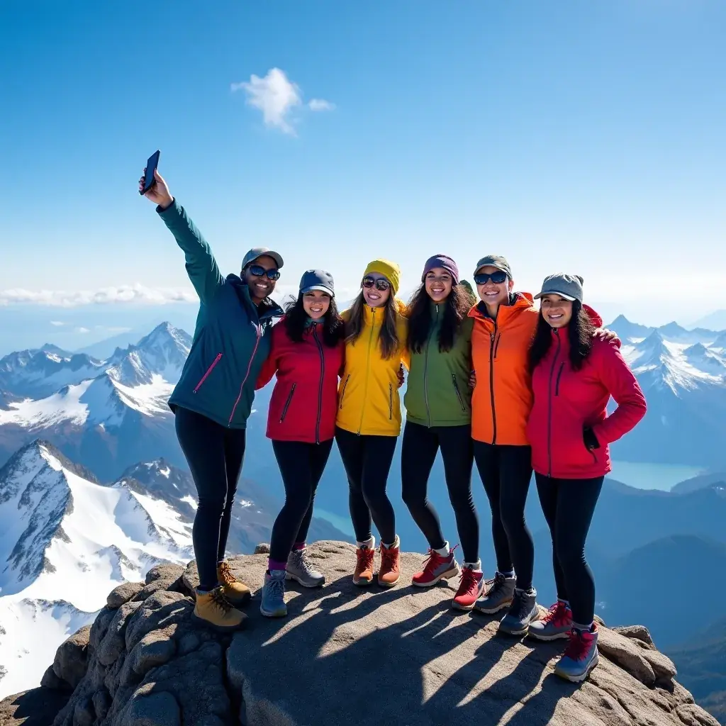 Семья на прогулке по тропе в национальном парке Йосемити