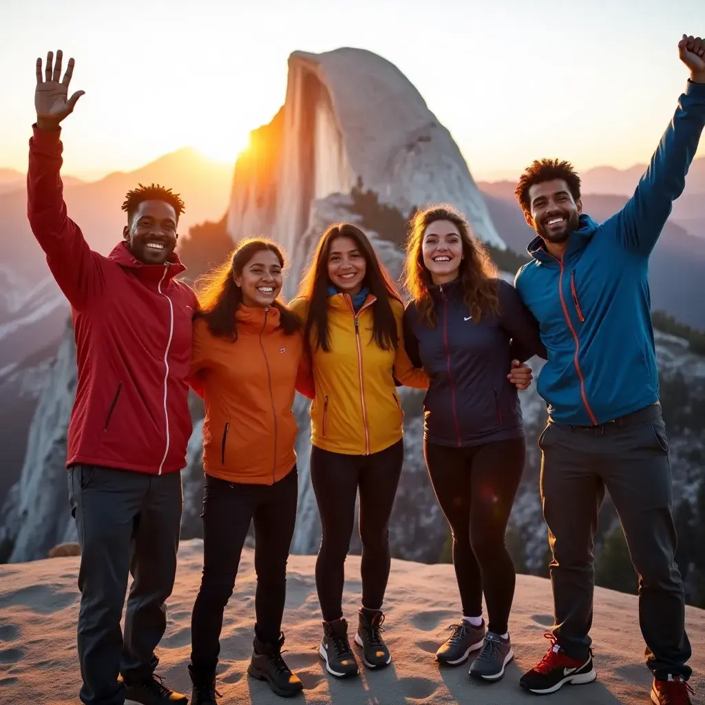 Группа людей, собирающихся у костра в кемпинге